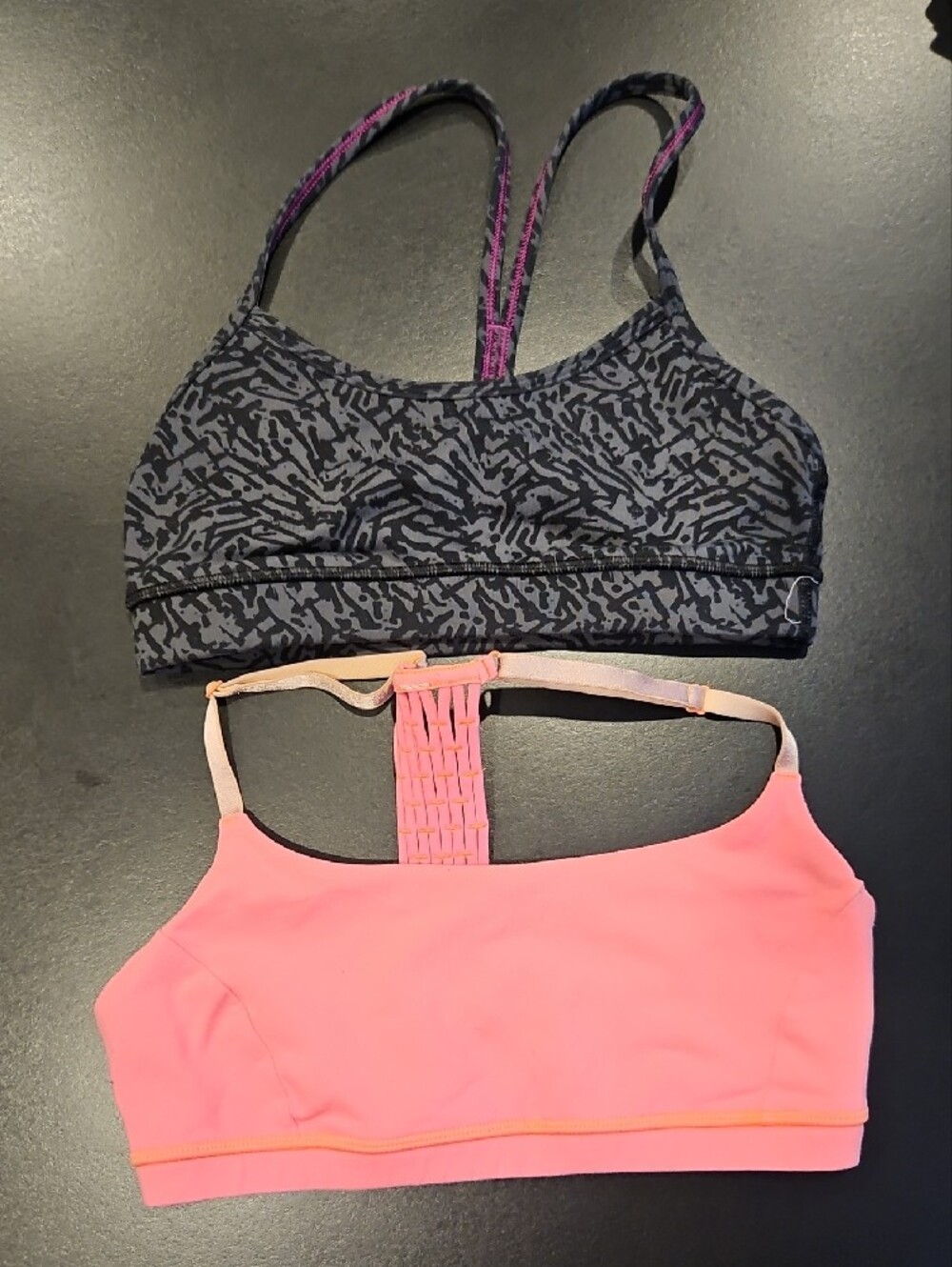 lululemon athletica Black Patterned Racerback Sports Bra